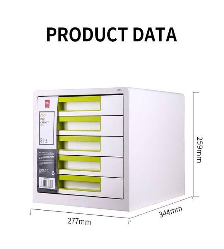 Classeur A4 5 Étages en Vert - Rangement Pratique pour Bureau